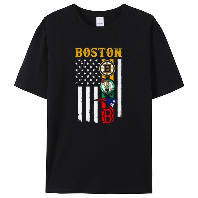 Boston City Of Champion American Flag Shirts For Women Men