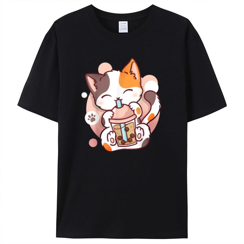 Cat Boba Tea Bubble Tea Anime Kawaii Neko Shirts For Women Men