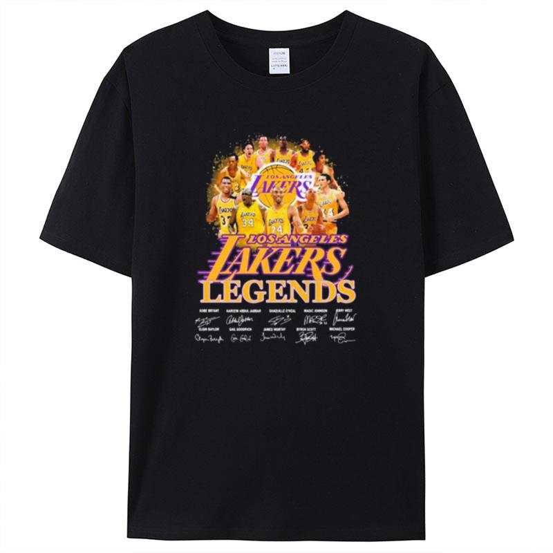 Los Angeles Lakers Legends Teams Kobe Bryant Kareem About Jabbar Shaquille O'Neal Signature Shirts For Women Men