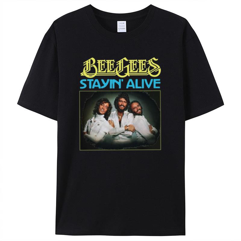 Members Design Stayin Alive Bee Gees Band Shirts For Women Men