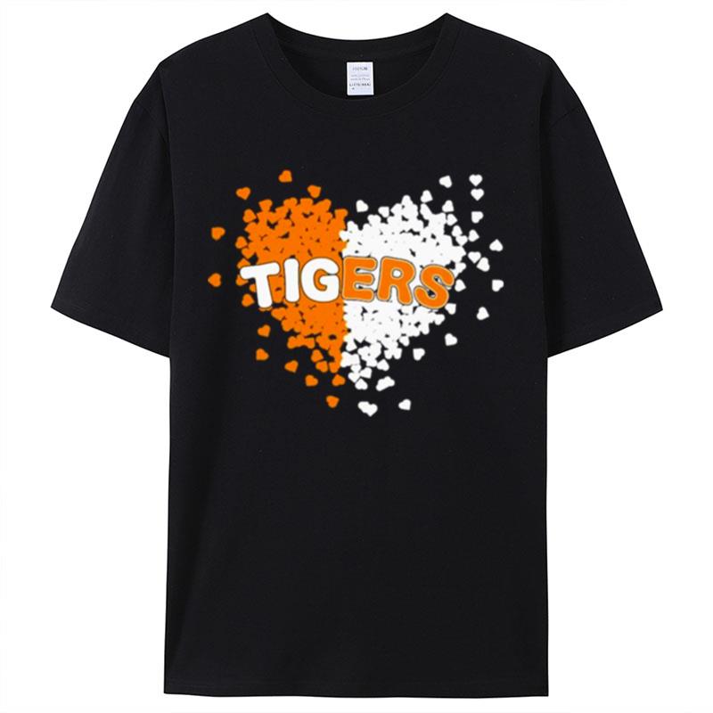 Memphis Tigers In Orange And White Heart Shirts For Women Men