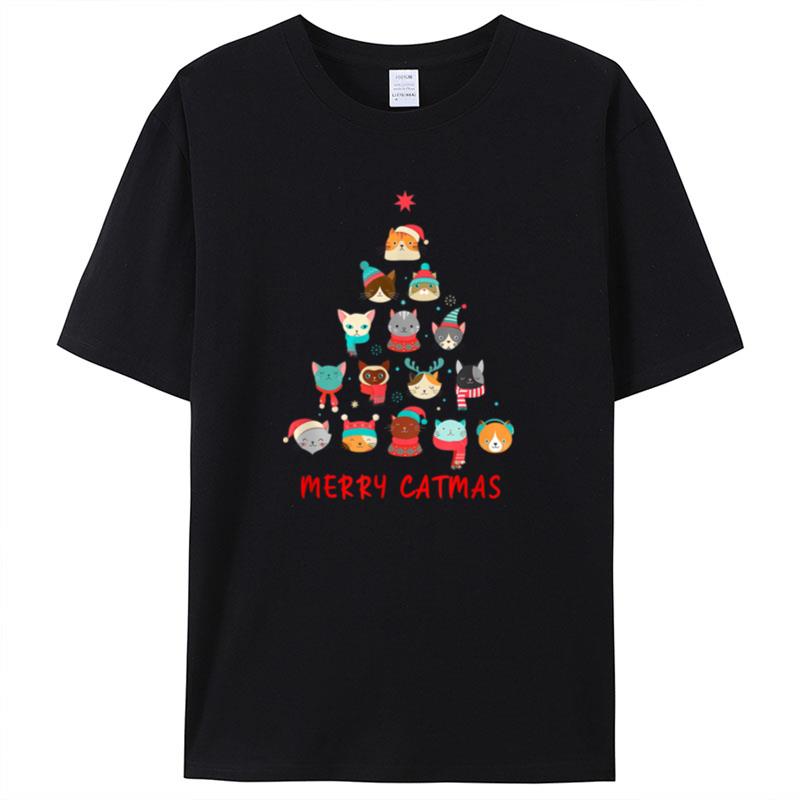 Merry Catmas Cat Lover Funny Cat Christmas Shirts For Women Men