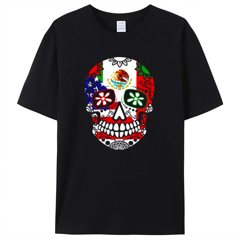 Mexican American Heritage Dia De Los Muertos Skull Shirts For Women Men