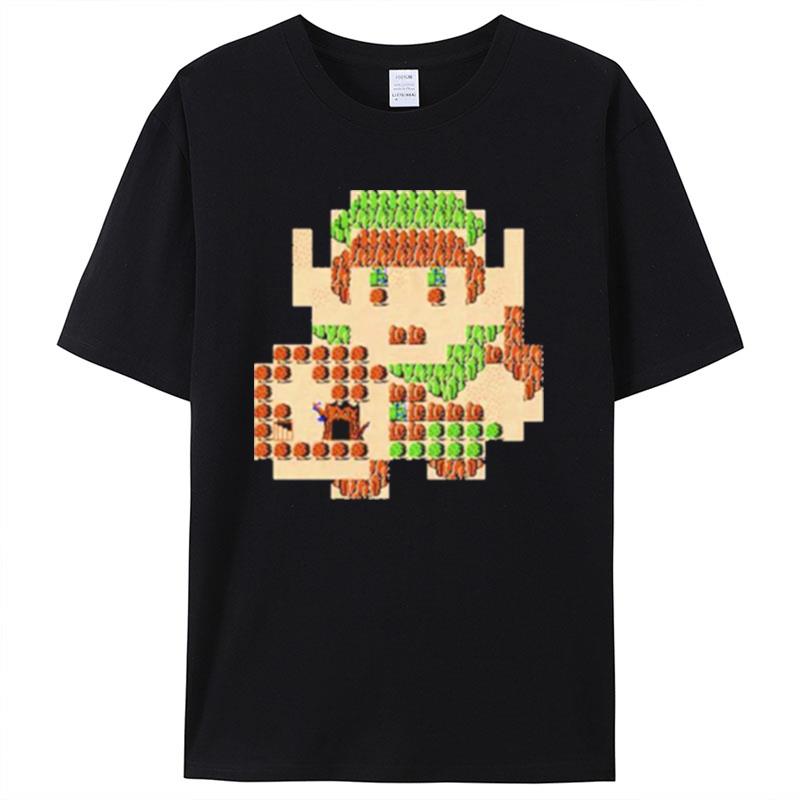 Nintendo Zelda 8 Bit Map Link Shirts For Women Men