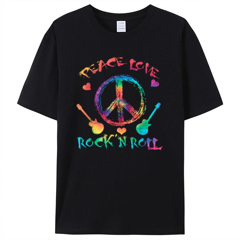 Peace Love Rock And Roll Distressed Rock Concert Shirts For Women Men