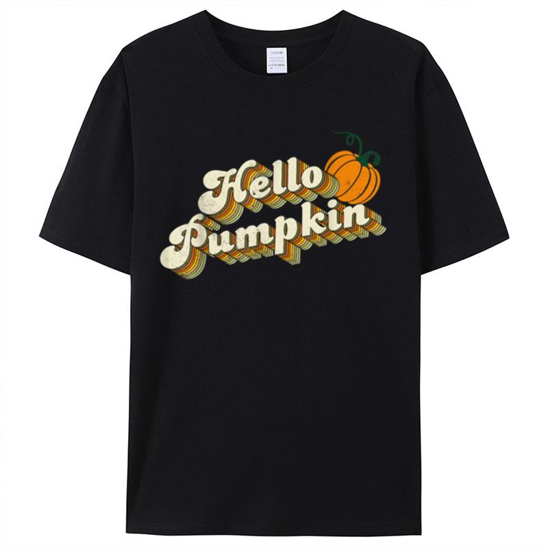 Vintage Fall Season Hello Pumpkin Retro Autumn Thanksgiving Shirts For Women Men