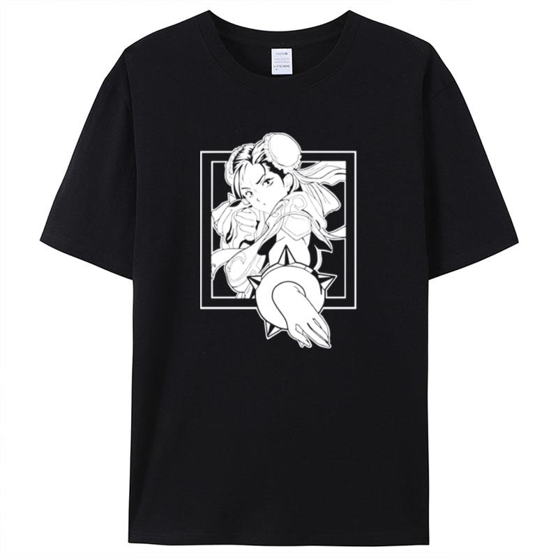 Black N White Chun Li Street Fighter Shirts For Women Men