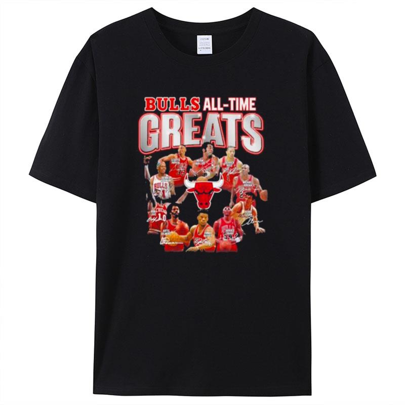 Chicago Bulls All Time Greats Legends Signatures Shirts For Women Men