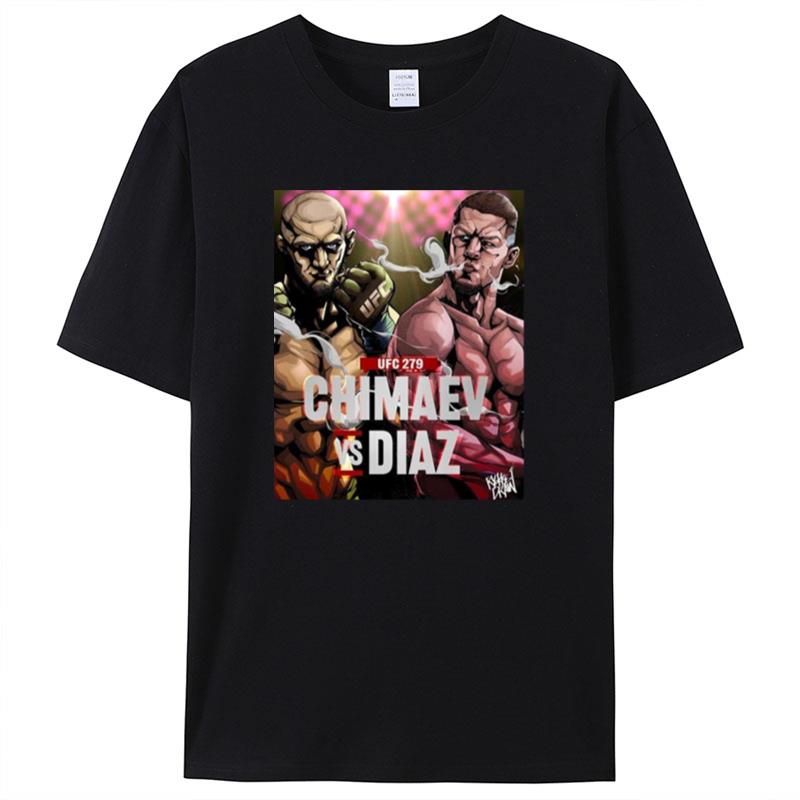 Chimaev Vs Diaz Active Anime Graphic Ufc Mma Fighter Shirts For Women Men