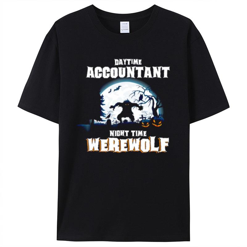 Daytime Accountant Werewolf At Night Halloween Costume Shirts For Women Men