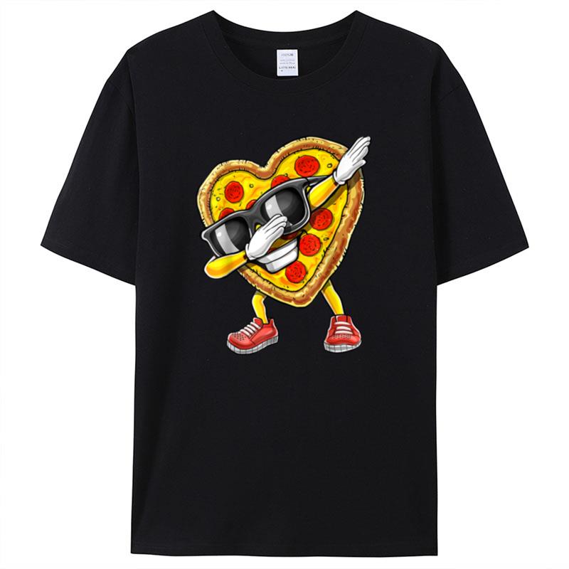 Funny Dabbing Pizza Valentine's Day Pizza Heart Lover Shirts For Women Men