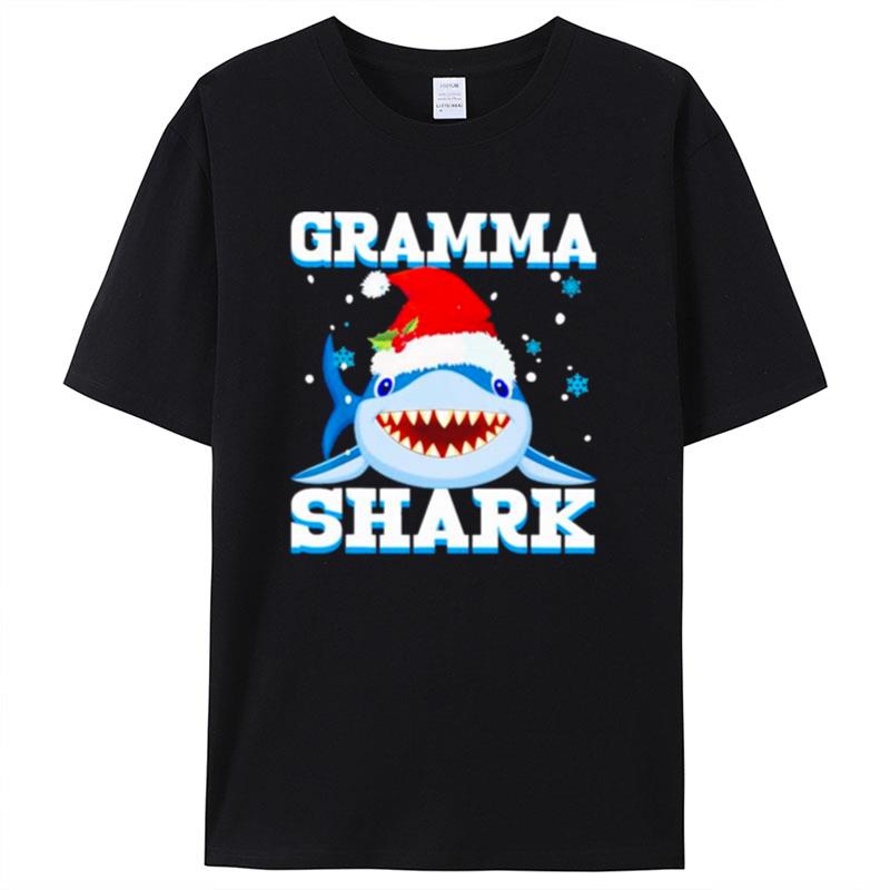 Gramma Shark Santa Hat Merry Christmas Shirts For Women Men