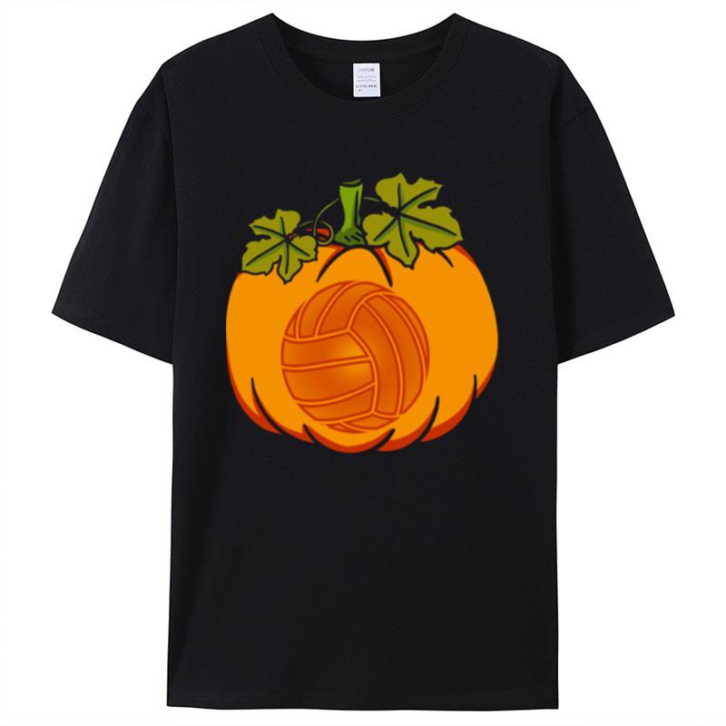 Halloween Pumpkin Volleyball Graphic Shirts For Women Men