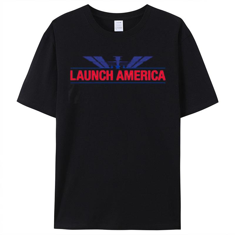 Launch America Nasa Spacex Logo Shirts For Women Men