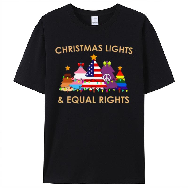 Lgbt Christmas Lights And Equal Rights Shirts For Women Men