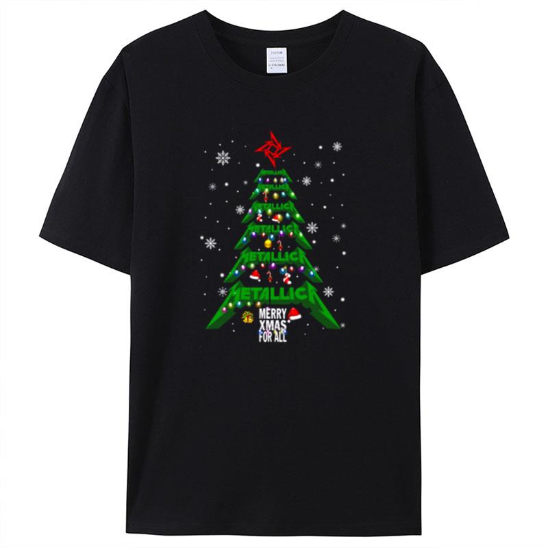 Metalica Band Logo Christmas Tree Merry Xmas For All Shirts For Women Men