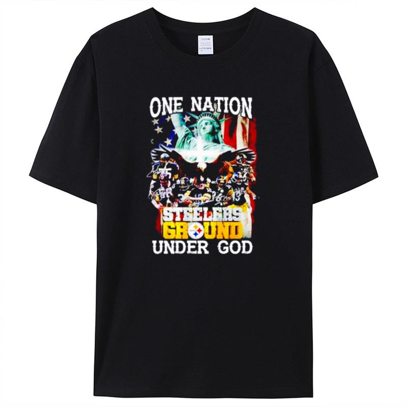 One Nation Steelers Groud Under God Shirts For Women Men