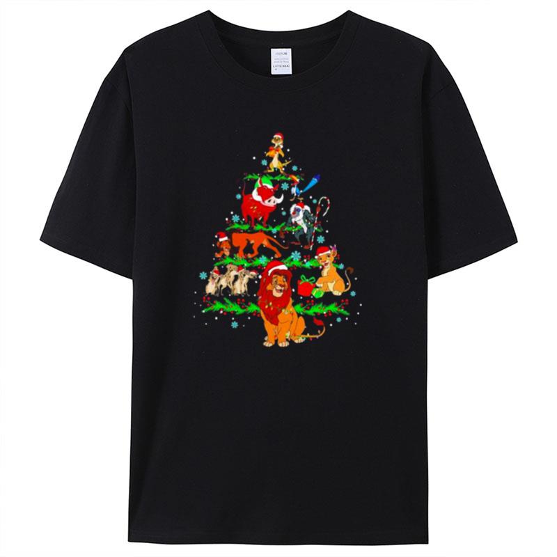 Santa Lion Monkey Tree Merry Christmas Shirts For Women Men