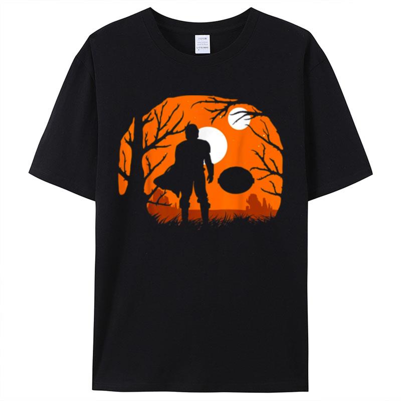 The Mandalorian Halloween Moons Silhouette Star Wars Halloween Shirts For Women Men