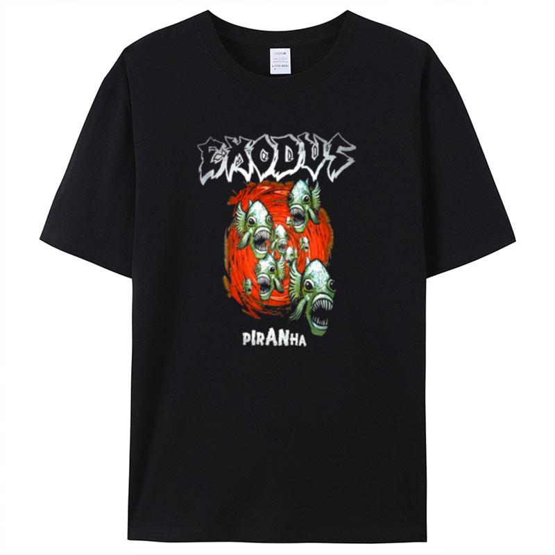 The Piranha Explore Designs Exodus Rock Band Shirts For Women Men
