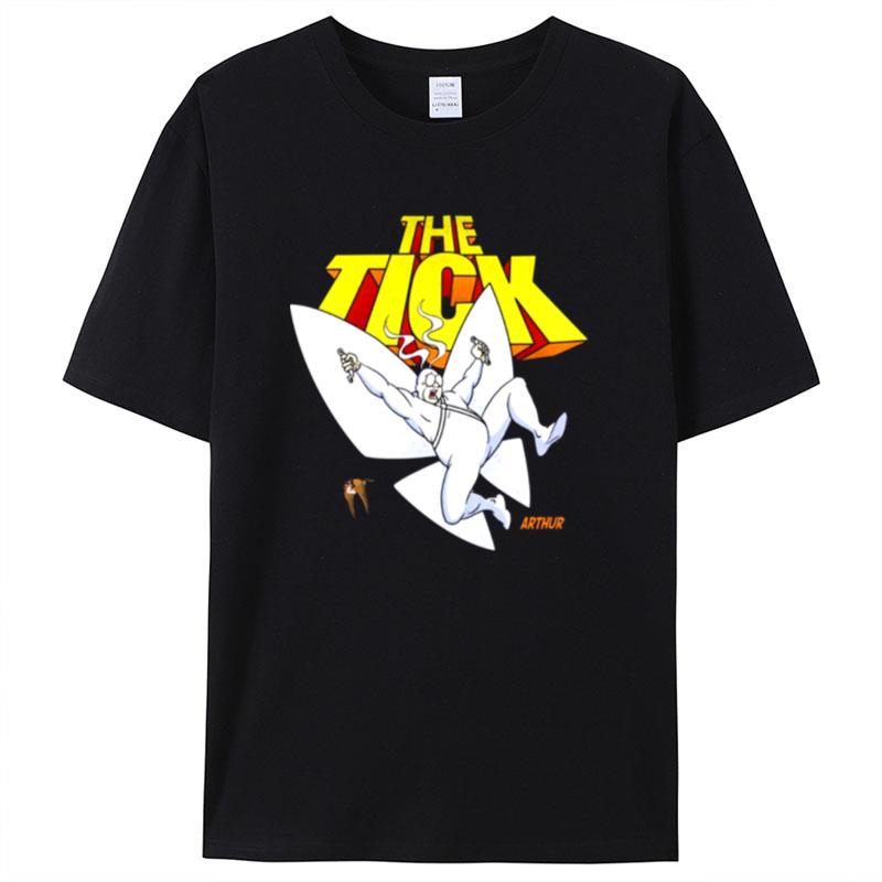 The Tick Superhero Parody Arthur Character With Logotype 1994 Tv Series Shirts For Women Men