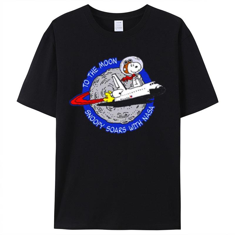 To The Moon Snoopy Soars With Nasa Shirts For Women Men