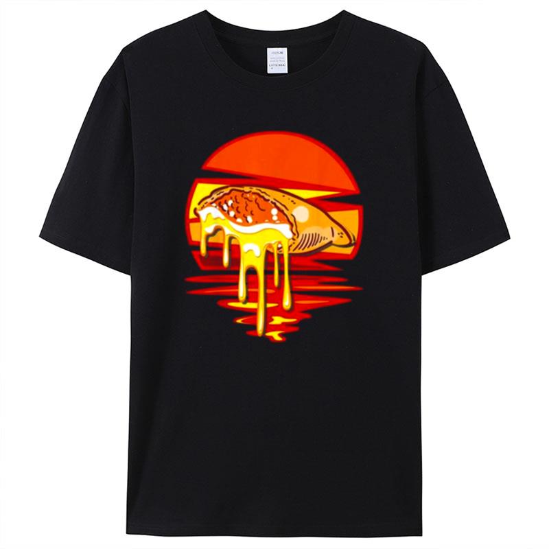 Vintage Calzone Cheese Dripping Pizza Shirts For Women Men