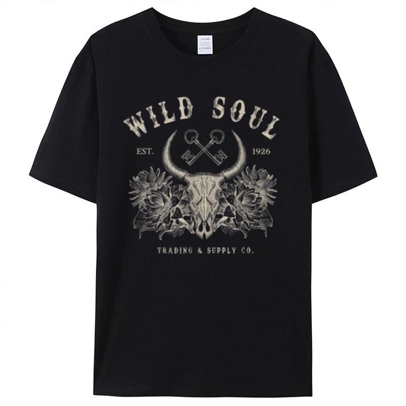 Wild Soul Western Boho Cow Skull Desert Shirts For Women Men