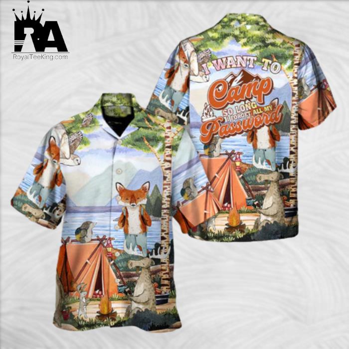 Camping I Want To Camp So Long I Forget All My Password Hawaiian Shirt