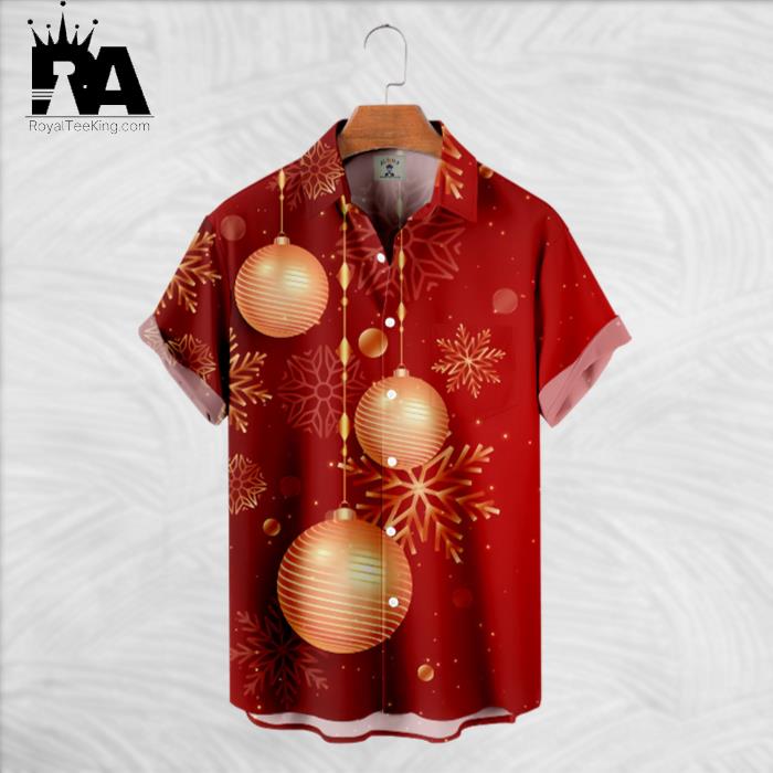 Christmas Decorative Yellow Ball Hawaiian Shirt
