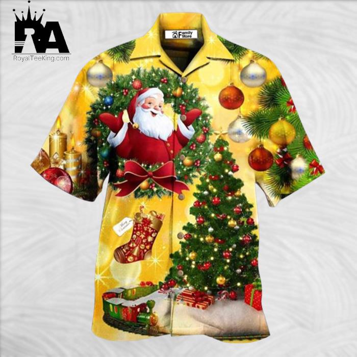 Christmas Tree Yellow Stunning Night Hawaiian Shirt