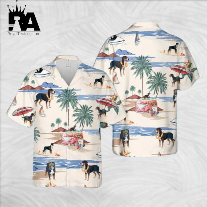 Greater Swiss Mountain Dog Summer Beach Hawaiian Shirt