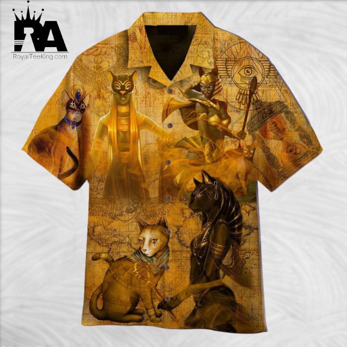 I Love The Myths Of Ancient Egyptian Cat Brown Aloha Hawaiian Shirt