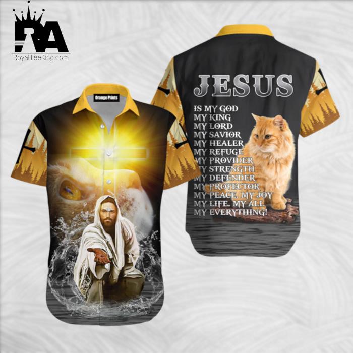 Jesus And Cat My Everything Hawaiian Shirt