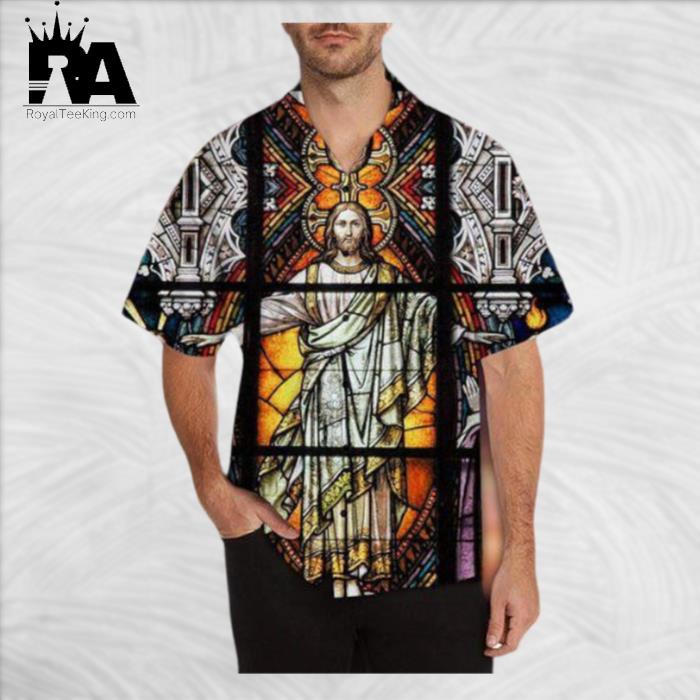 Jesus Is Lord Of My Gospel Stained Glass Hawaiian Shirt