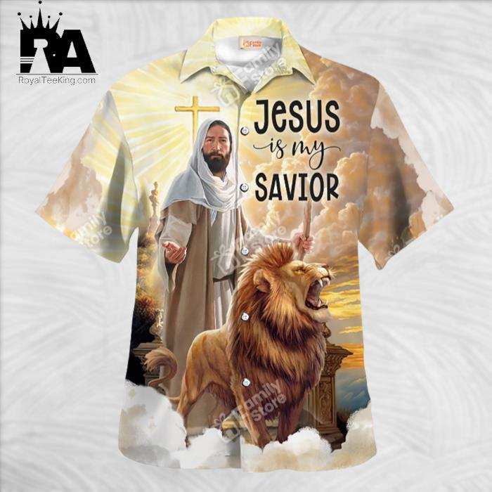 Jesus Is My Savior Glory Of Jesus And Lion Hawaiian Shirt