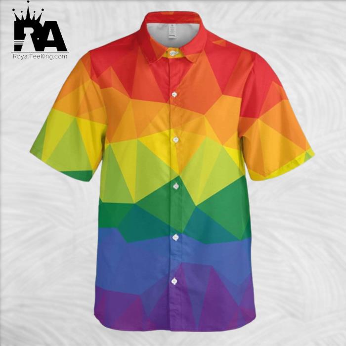 LGBT Polygon Pattern Rainbow Color Hawaiian Shirt