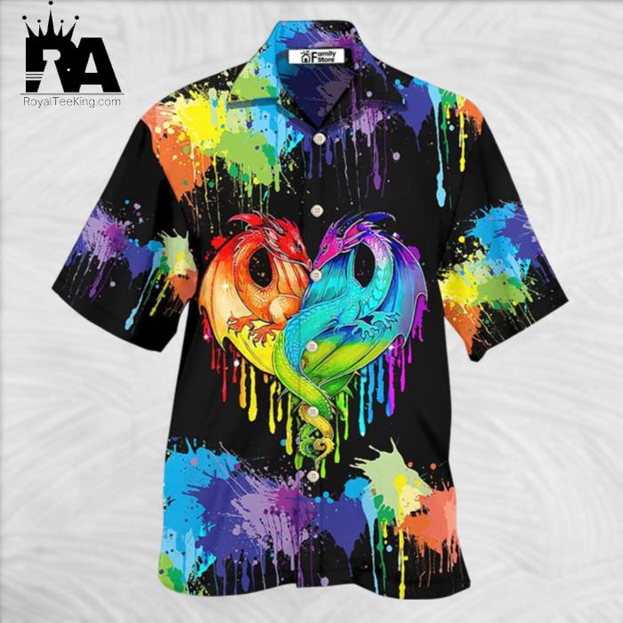 LGBT Pride Dragon Colorful Hawaiian Shirt