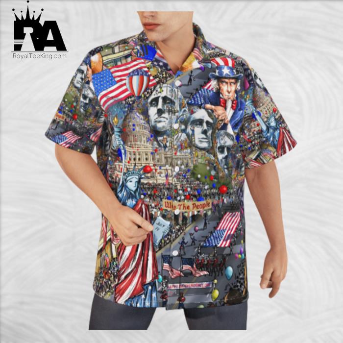 My Patriotic Heart Beats We The People America 4th Of July Outfit Hawaiian Shirt