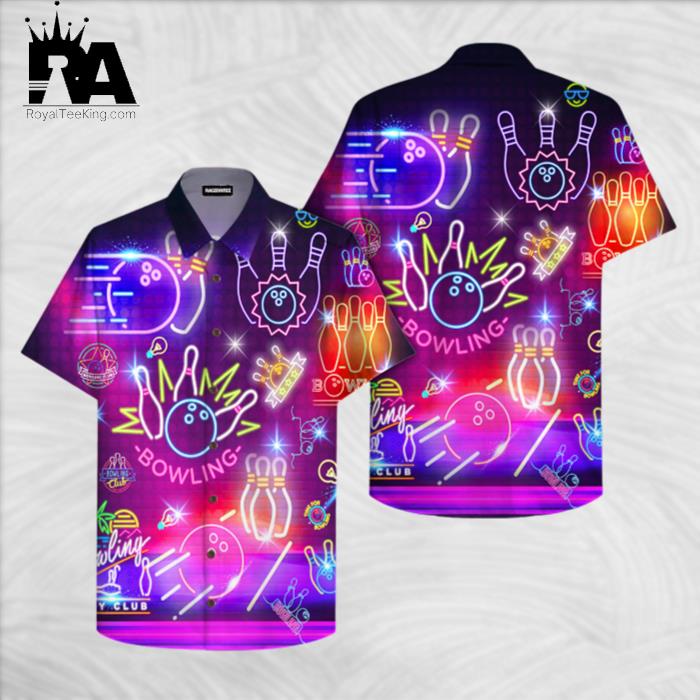 Neon Bowling Club Hawaiian Shirt