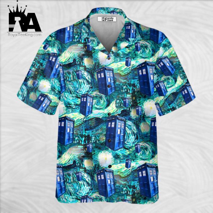 Tardis Starry Night Doctor Who Hawaiian Shirt